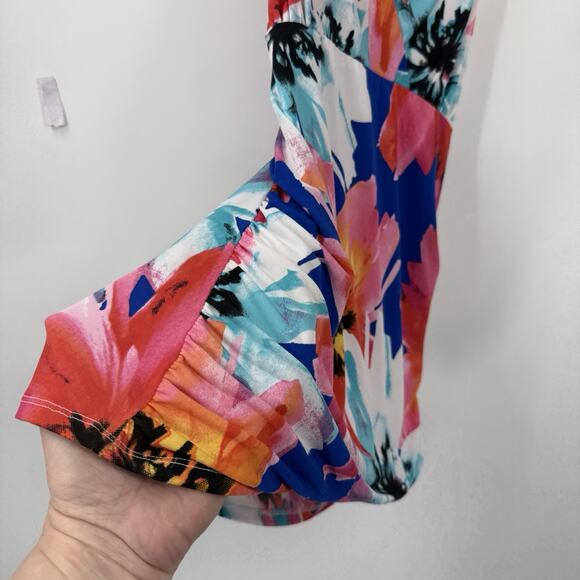 VENUS size XL Halter Mini Cover-Up Dress Floral Ruched Side Pullover Beach - Picture 9 of 13